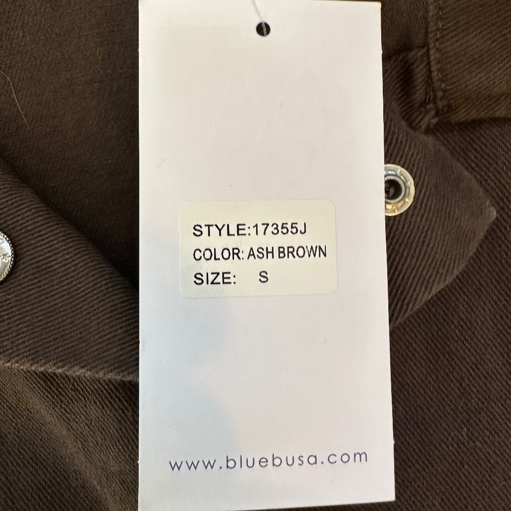 Blue B. Collection Street Wear Brown Shacked Snap Button Shirt Women Size S NWT - Picture 13 of 13